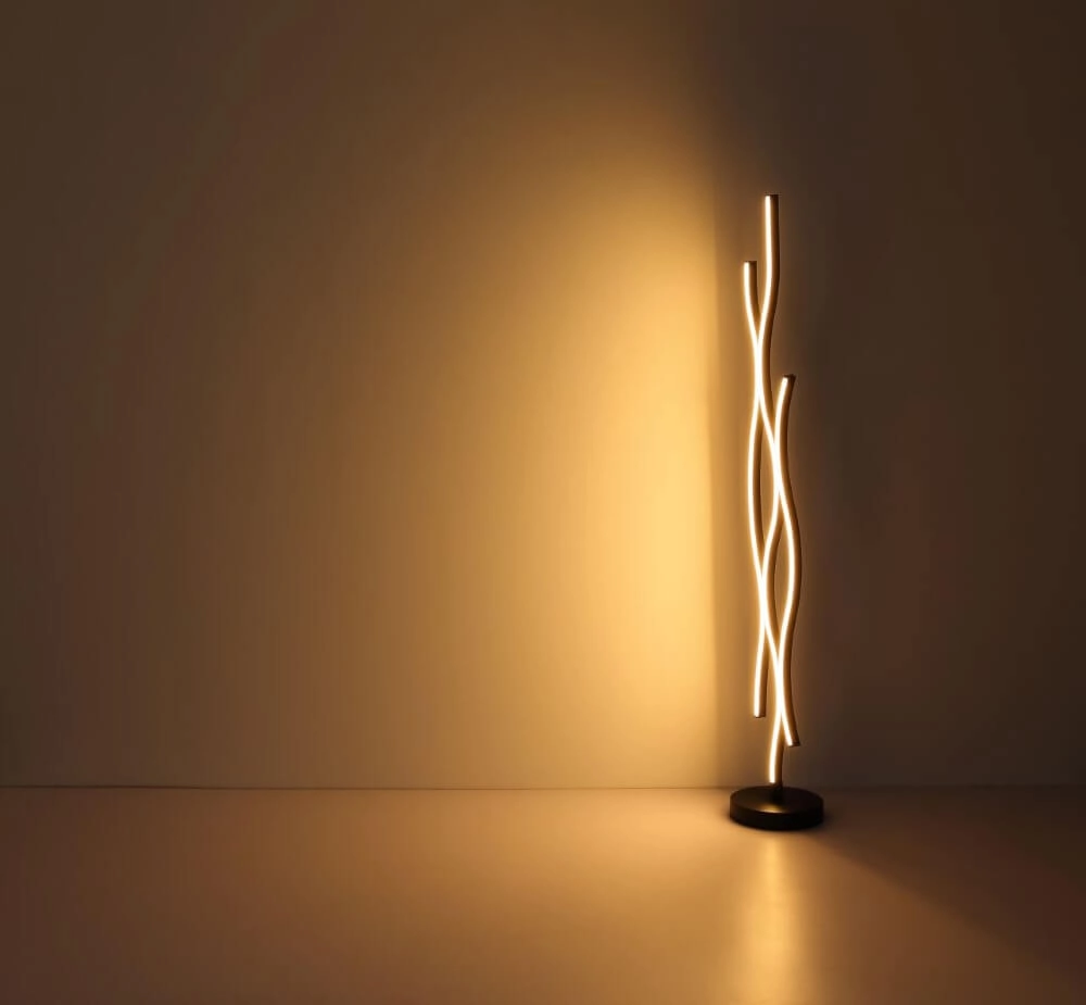 Vloerlamp Geronimo zwart met hout Globo 9007371457045