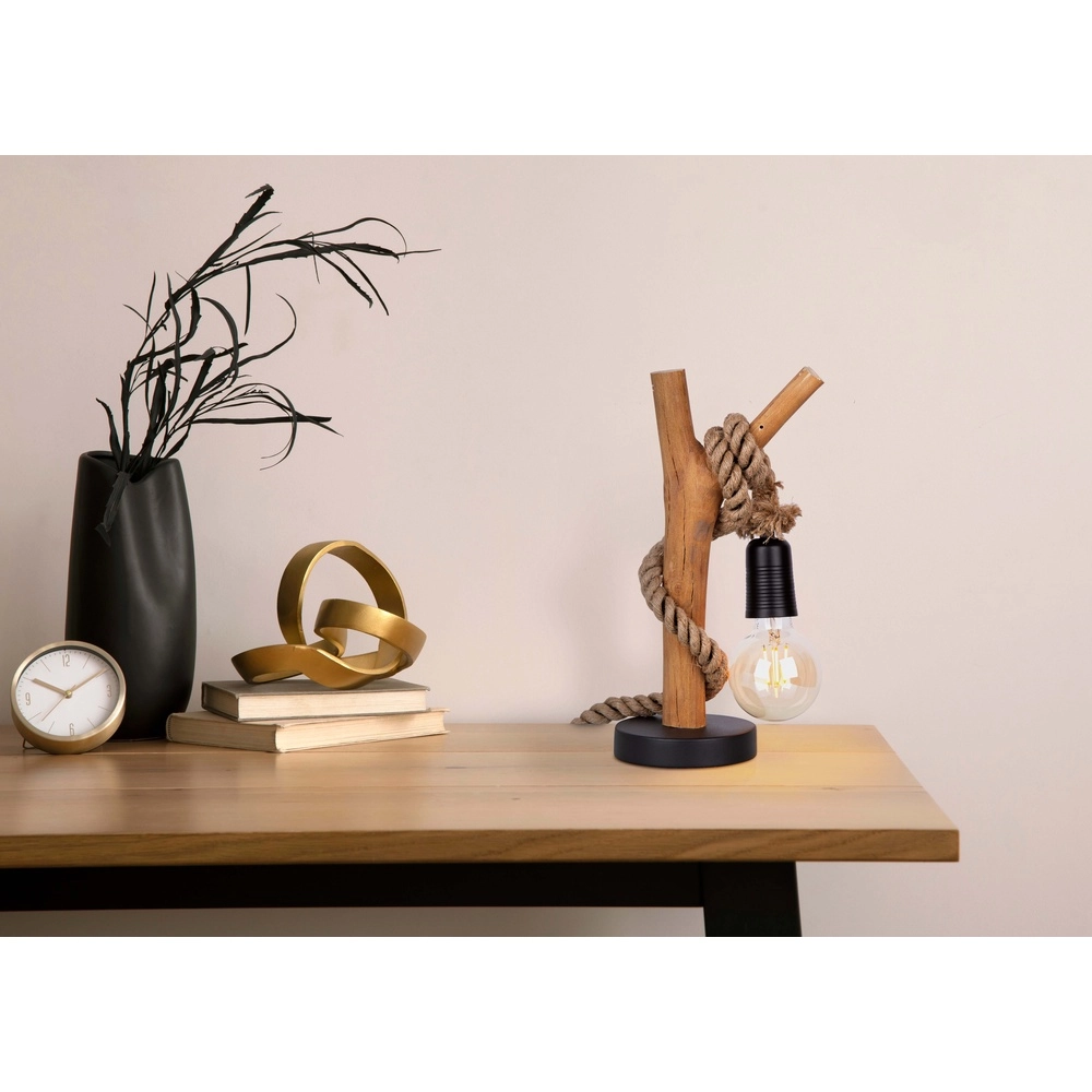 Houten tafellamp Nerida met touw Globo 9007371475636