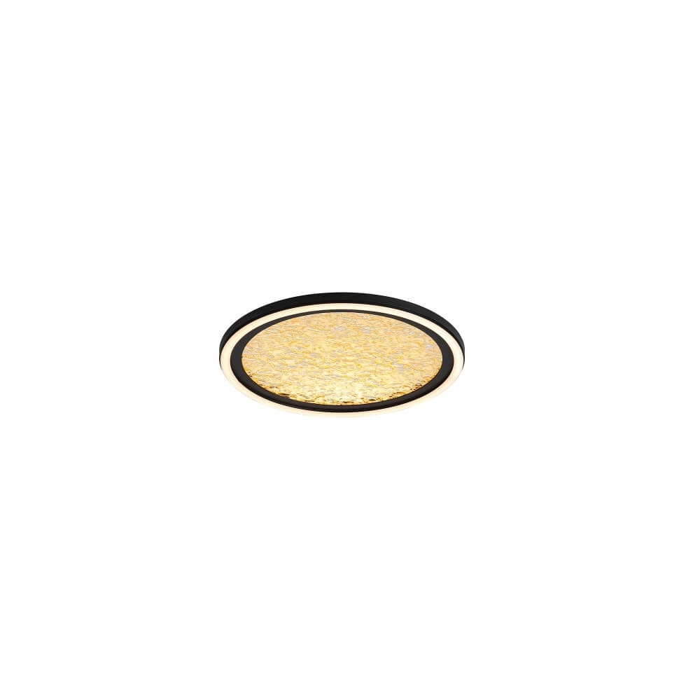 Design plafonnière Luna Ø 30cm zwart met goud