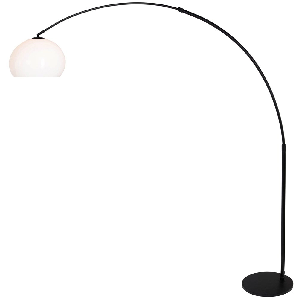 Arc lamp Stresa zwart met witte lampenkap