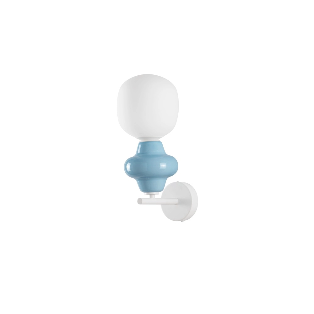Wandlamp Clio blauw keramiek met wit glas Lyora 5212017461360