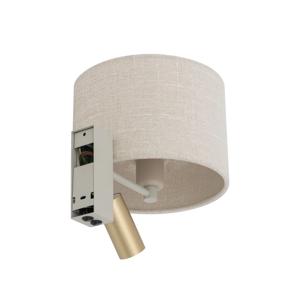Crème wandlamp Santana met schemerlampkap Lyora 5903139116541