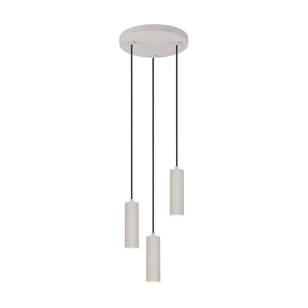 3-lichts hanglamp Soka grijs