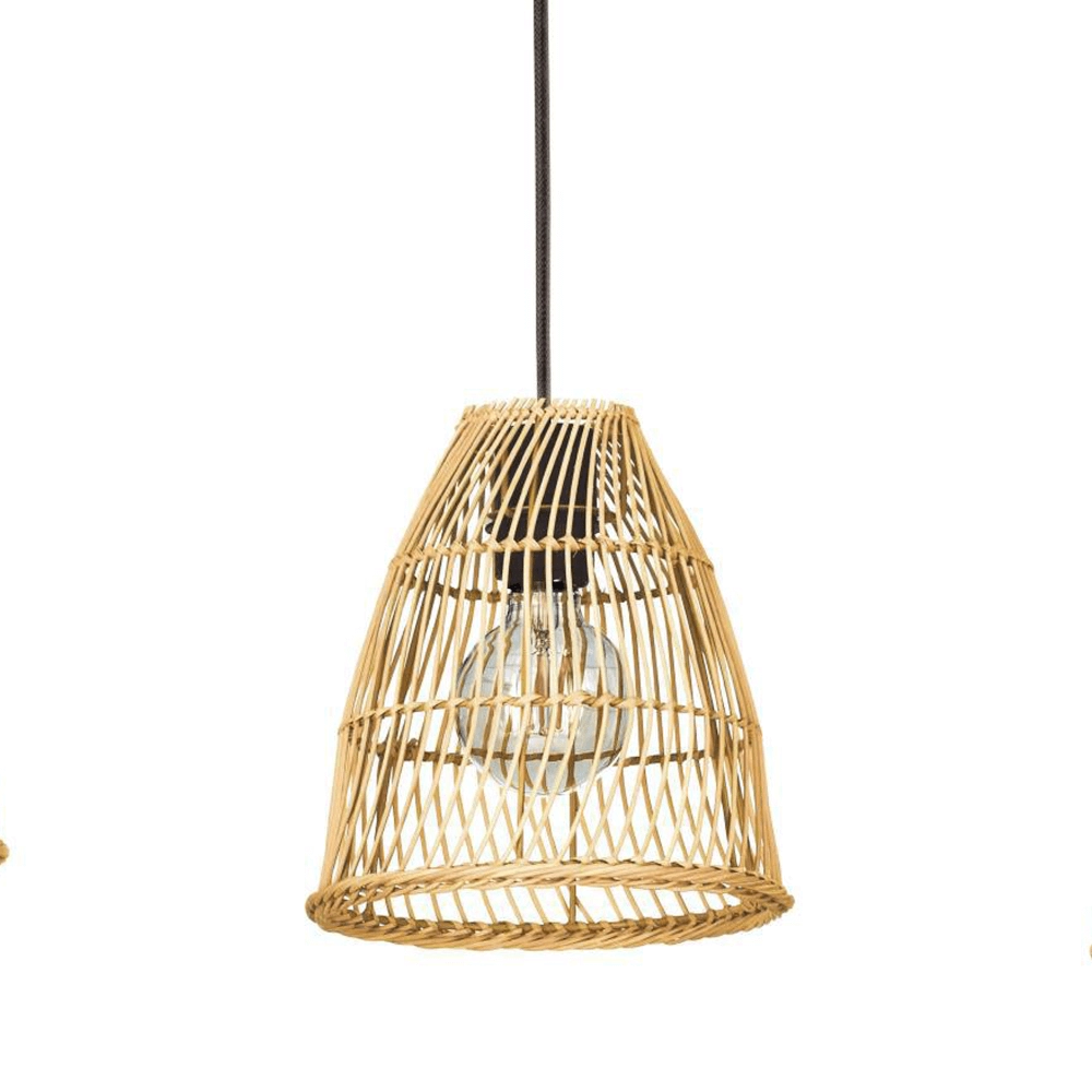 Eetkamer hanglamp Ayesgarth met rieten kappen Eglo 9002759438678