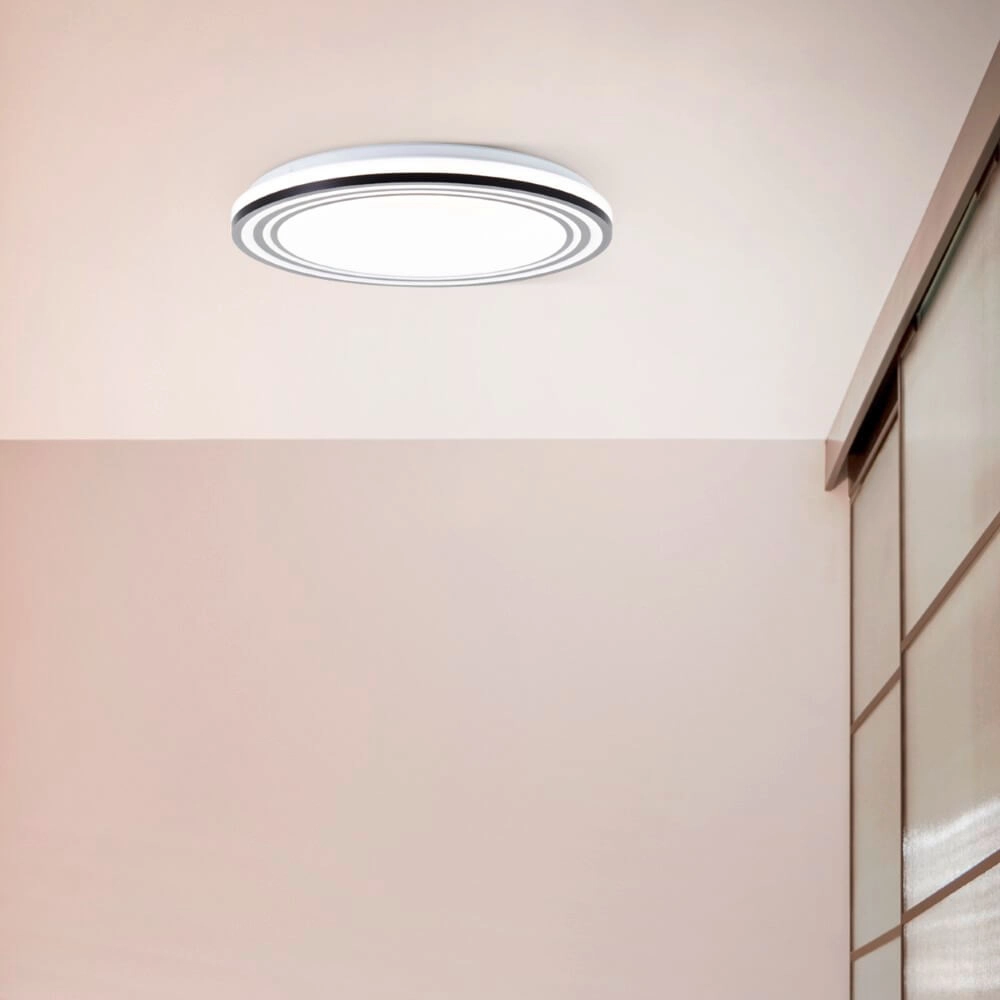 Zwart witte plafondlamp Kobana Ø 49cm Brilliant 4004353426544