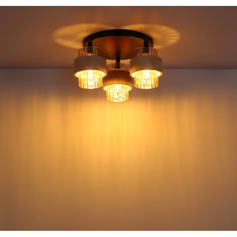Plafondlamp Daren zwart met marmer Globo 9007371586660