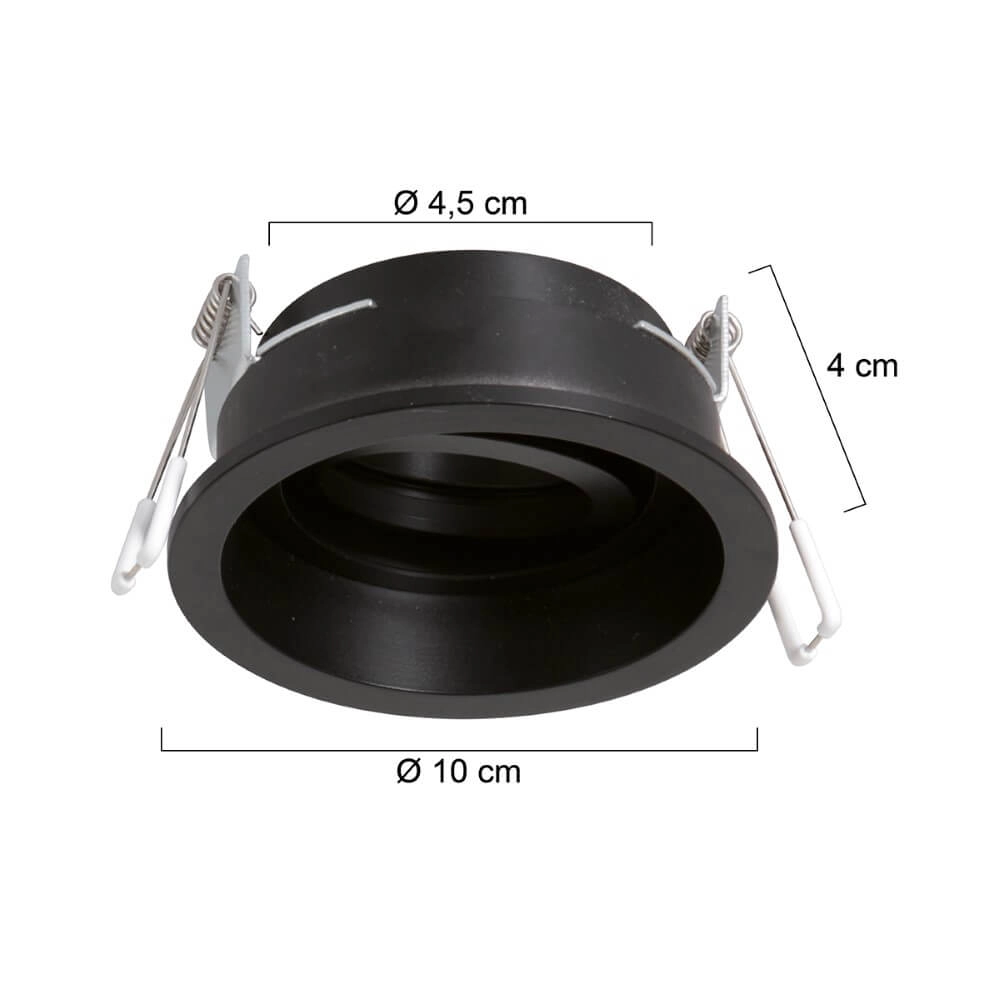 Zwarte inbouwspot Pelite spot Ø 10cm Steinhauer 8712746152685
