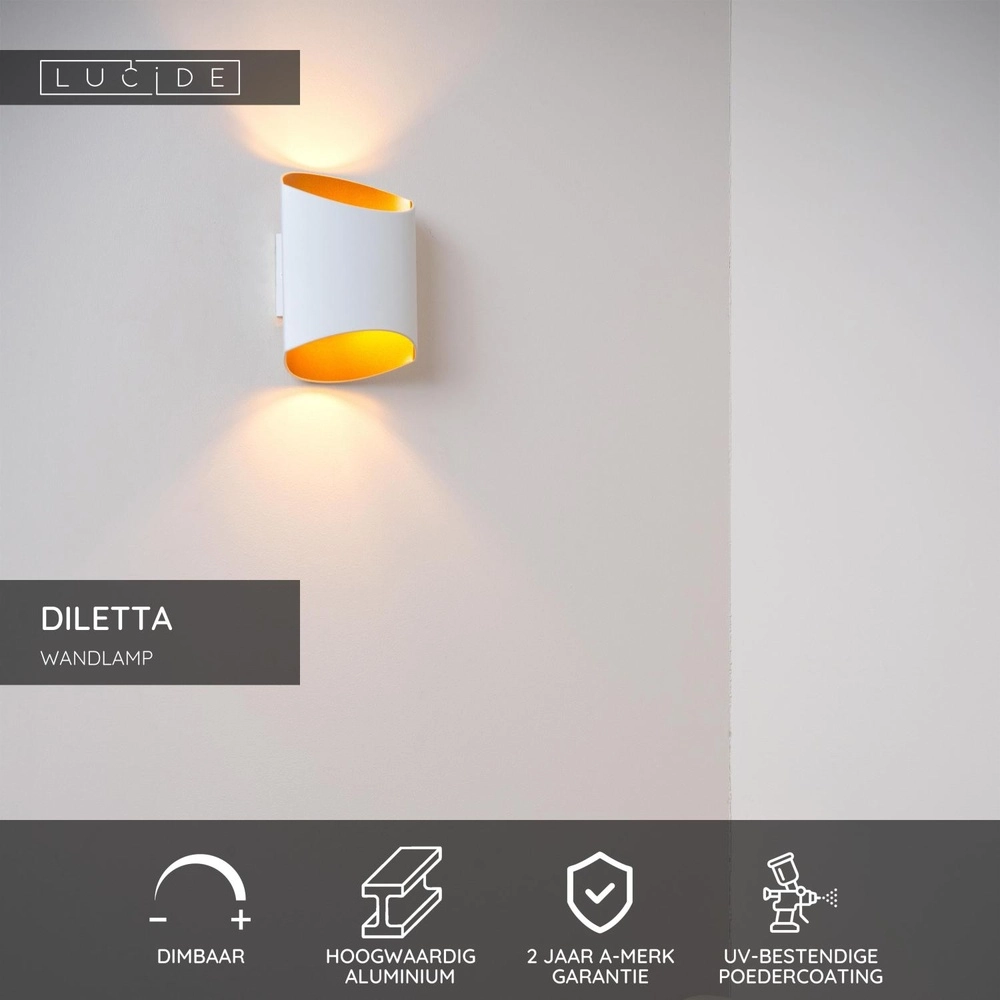 Design wandlamp Diletta wit Lucide 5411212093561