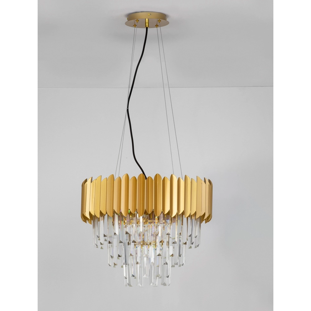 Hanglamp Magnolia goud en kristal Ø 50cm Lyora 5212017434968