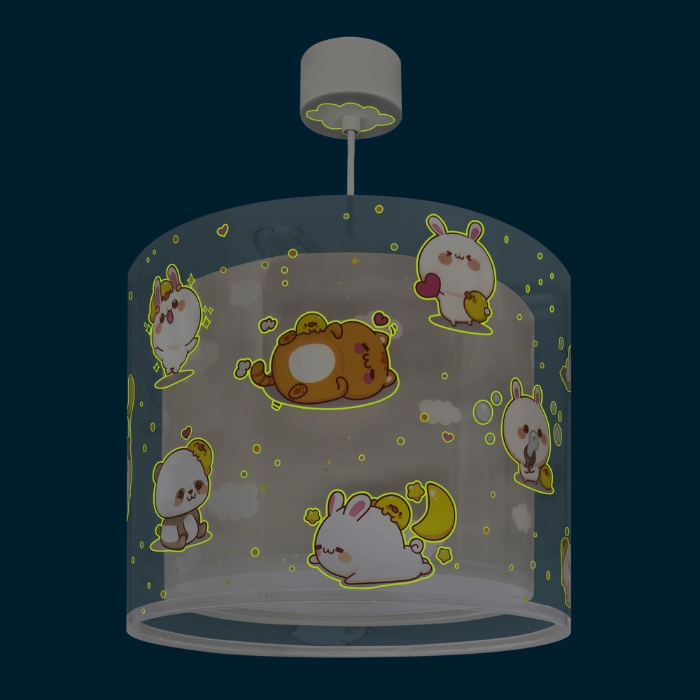 Kinder hanglamp Kawaii Friends grijs glow in the dark Dalber 8420406002682