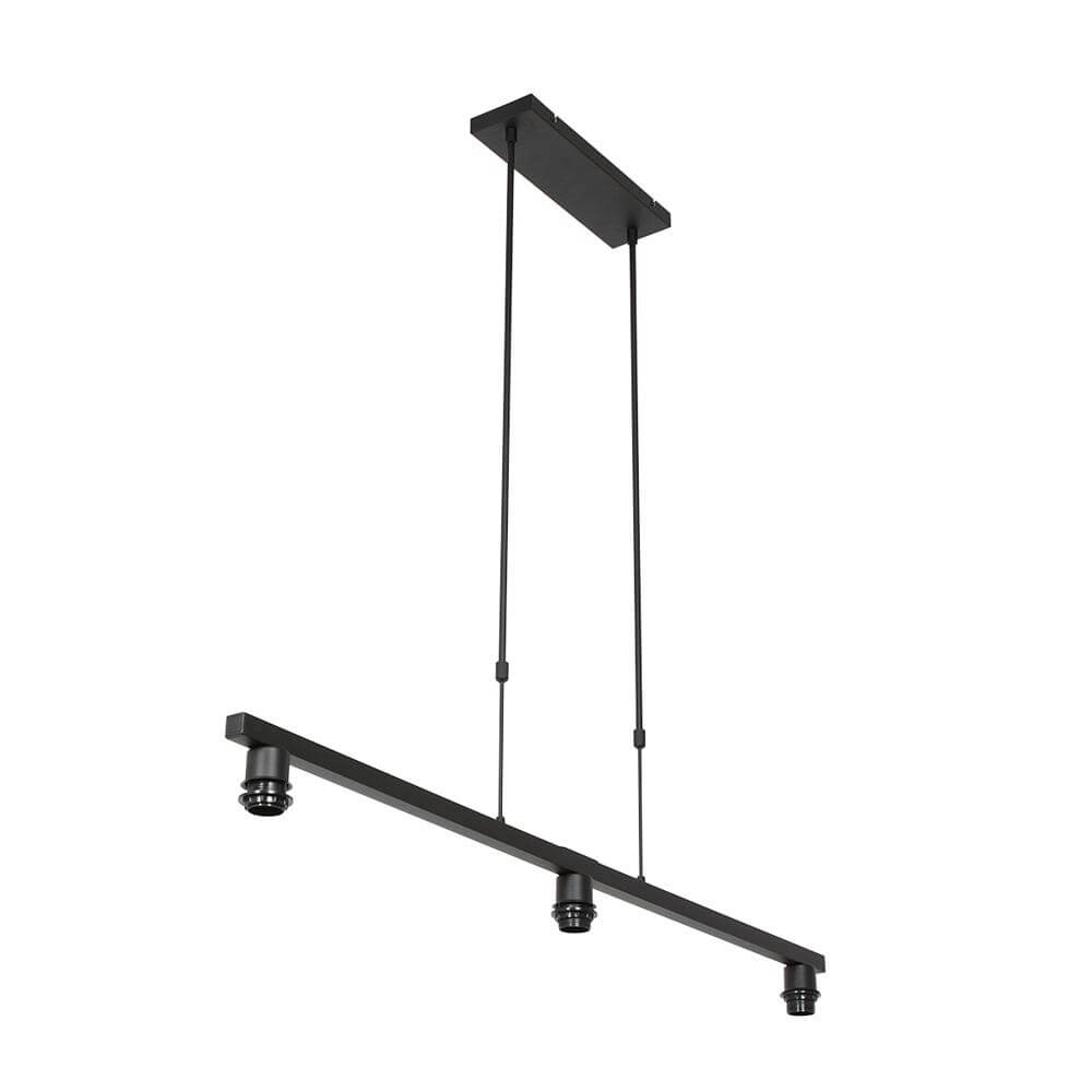 3-lichts hanglamp Stang zwart met strokleur kappen Steinhauer 8712746172430