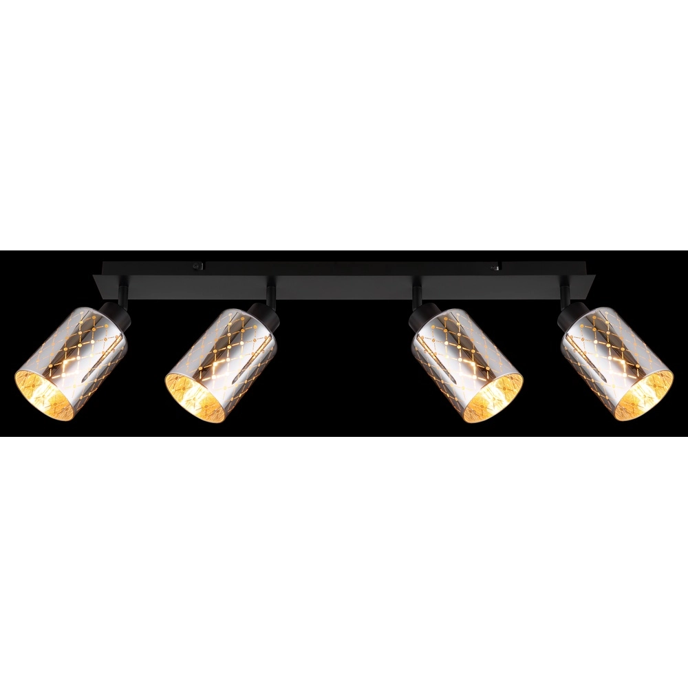 Design plafondlamp Alonso 4-lichts zwart Globo 9007371572250
