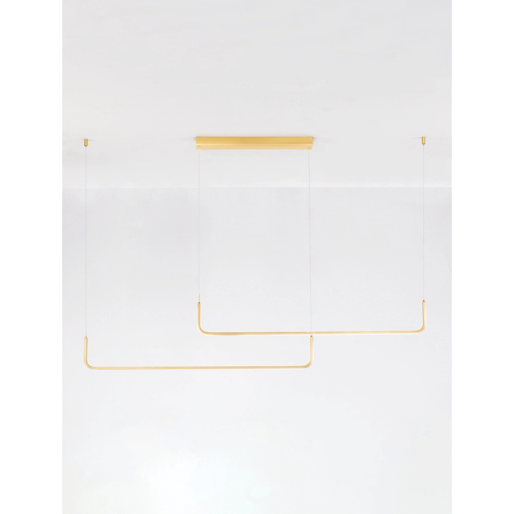 Strakke hanglamp Strita goud dubbel 3000K Lyora 5212017448408