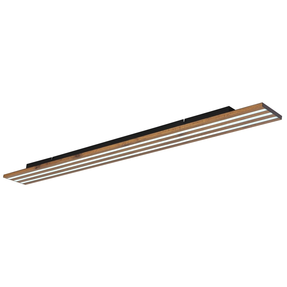Plafondlamp Hayden zwart met hout Globo 9007371586585