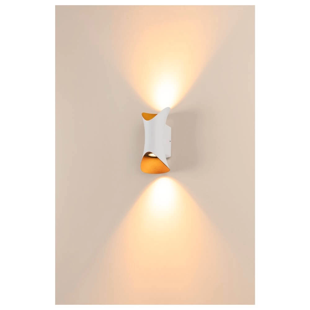 Grote led up & downlighter Modela wit met goud SLV 4024163289160