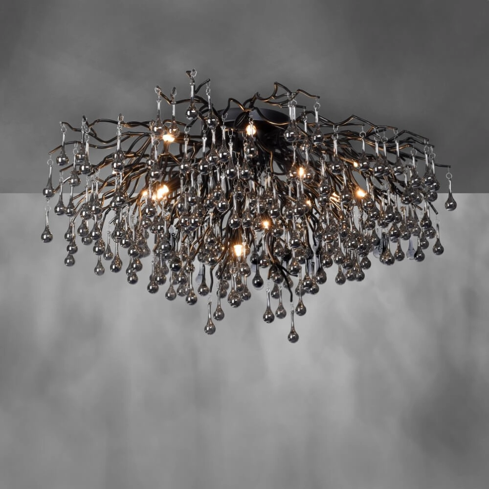 Kroonluchter Icicle zwart 100cm Paul Neuhaus 4012248377581