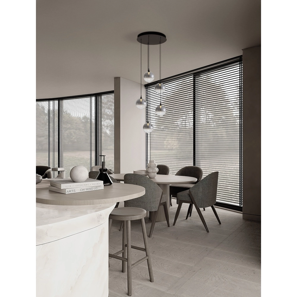 Hanglamp Orenda rond 5-lichts smoke glas Lyora 5212017477644