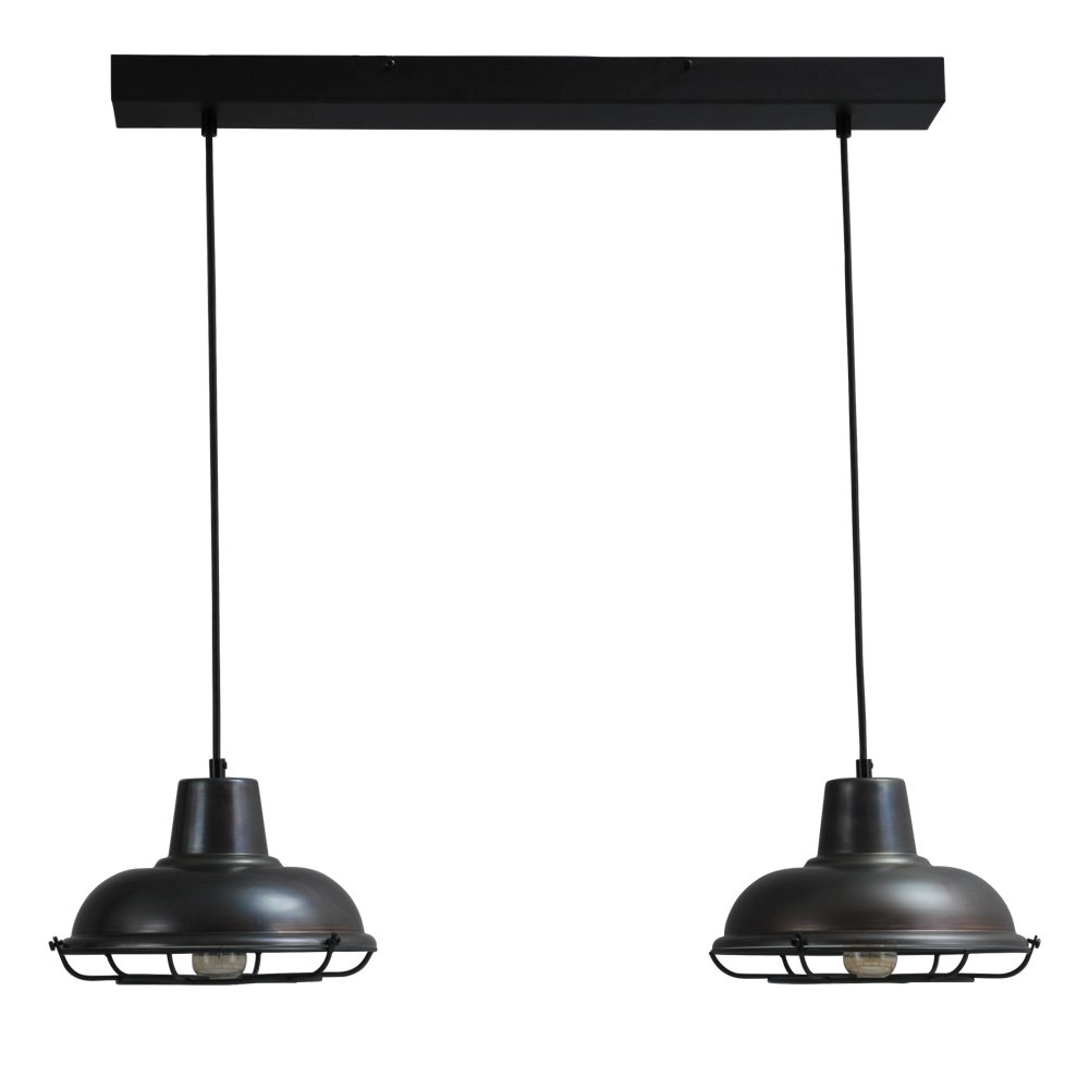 Eetkamerlamp Industria 2x26 Landelijk