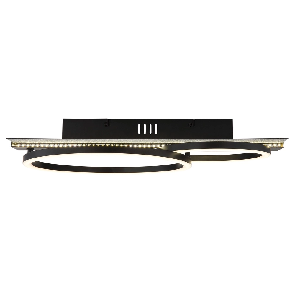 Zwarte plafondlamp Norberto 2 ringen Globo 9007371566839