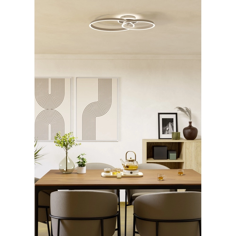 Moderne plafondlamp Girifalco zand bruin 67 x 48cm Eglo 9008606408764