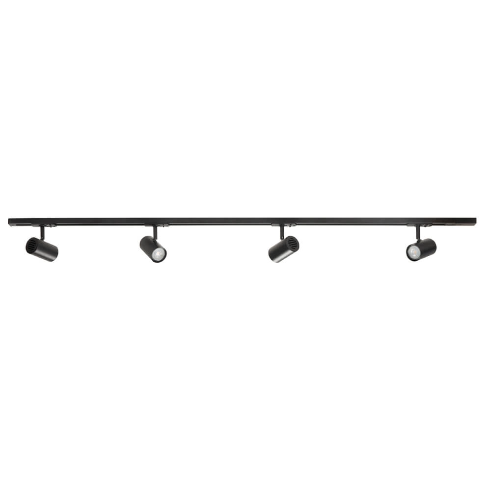 1-fase railset 150cm Cilinder zwart met 4 spots