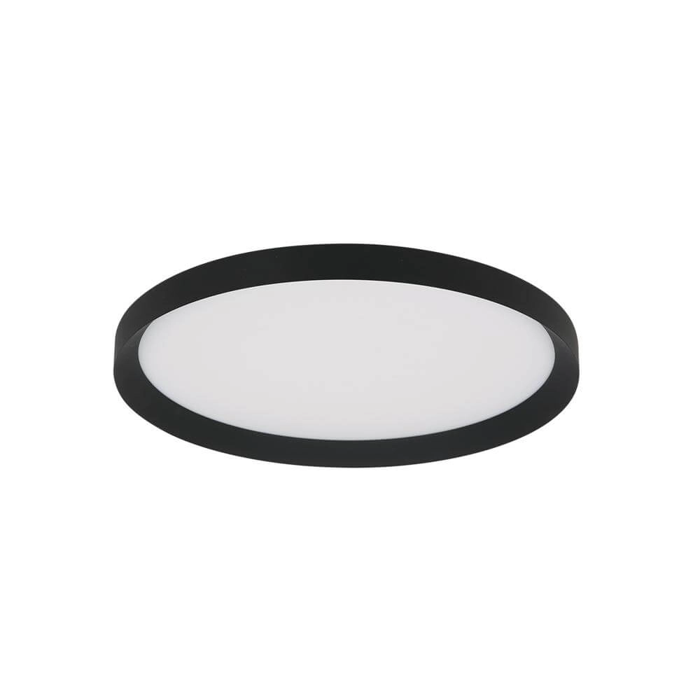 Strakke plafondlamp Flady zwart Ø 40cm Steinhauer 8712746171846