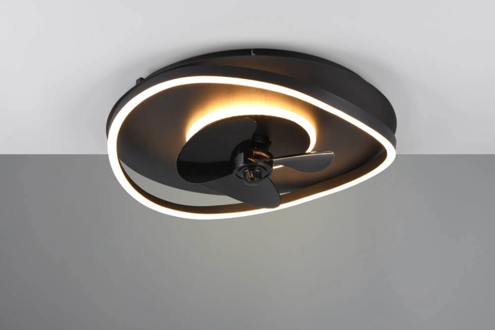 Zwarte led plafondventilator Sortland Trio 4017807606027