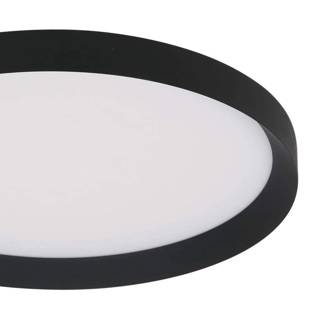 Strakke plafondlamp Flady zwart Ø 40cm Steinhauer 8712746171846
