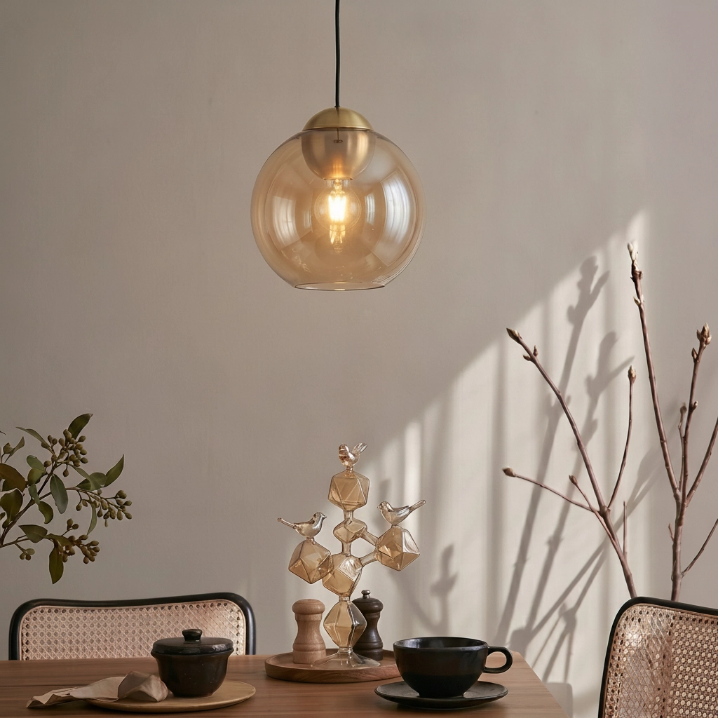 Design hanglamp Midori amber glas