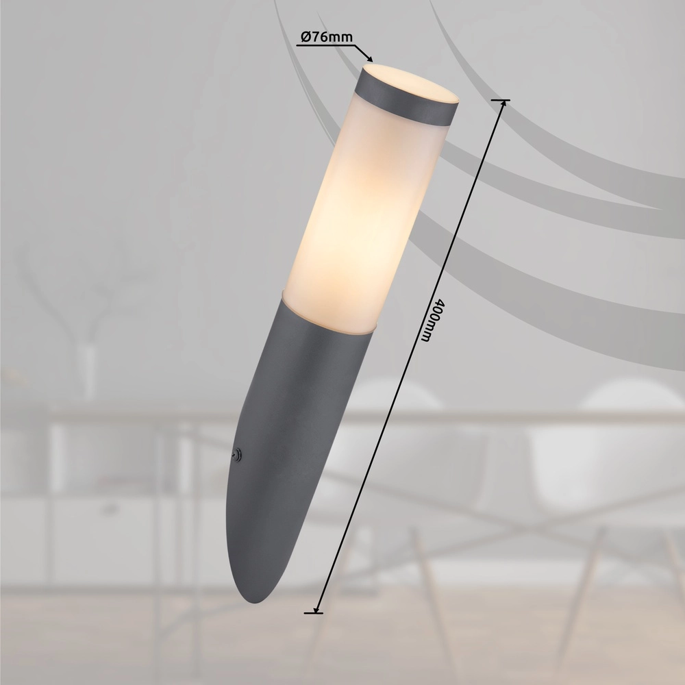 Design buitenlamp Boston antraciet met wit Globo 9007371413577