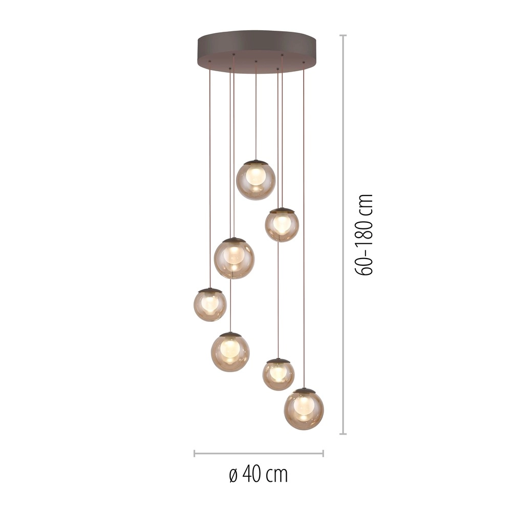 7-lichts hanglamp Pure Popup bronce Paul Neuhaus 4012248396681