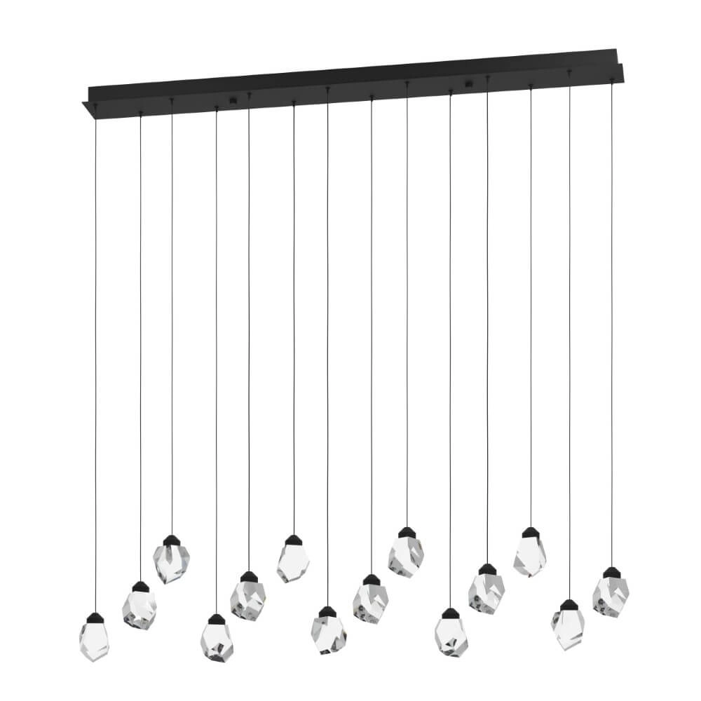 14-lichts hanglamp Sindicat zwart recht