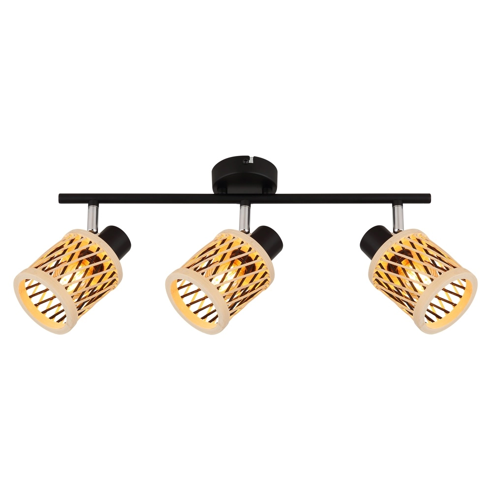 Wandlamp Mali 3-lichts zwart met kapjes Globo 9007371533718