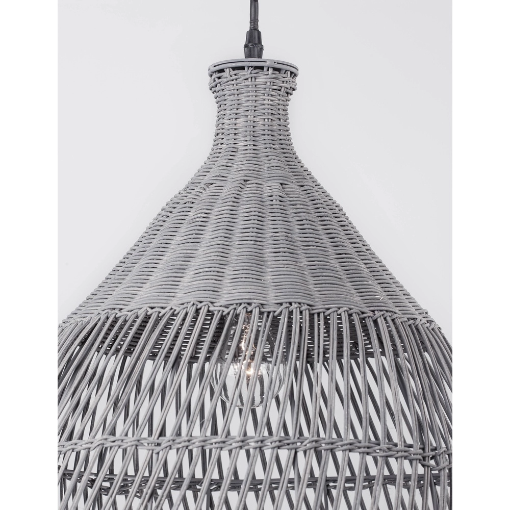 Grijze hanglamp Destin rotan Ø 42cm Lyora 5212017416681