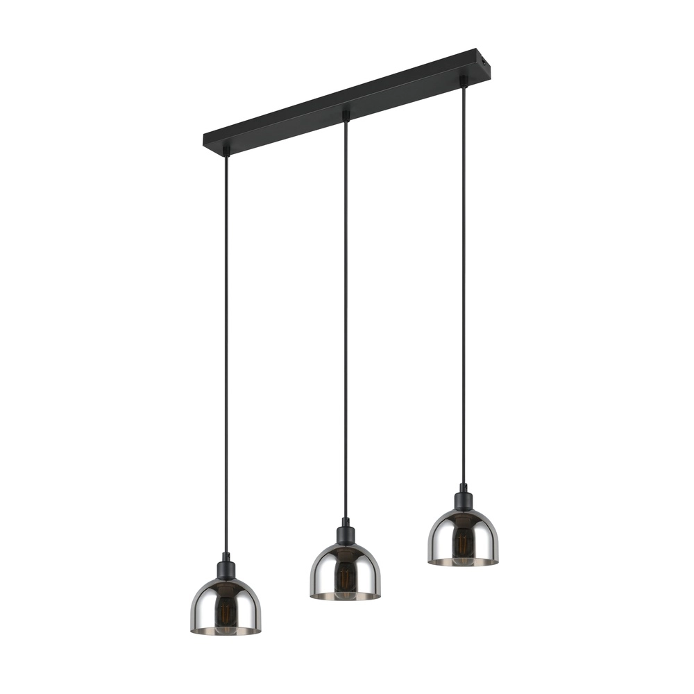 Zwarte hanglamp Molly 3-lichts wit glas Trio 4017807618082