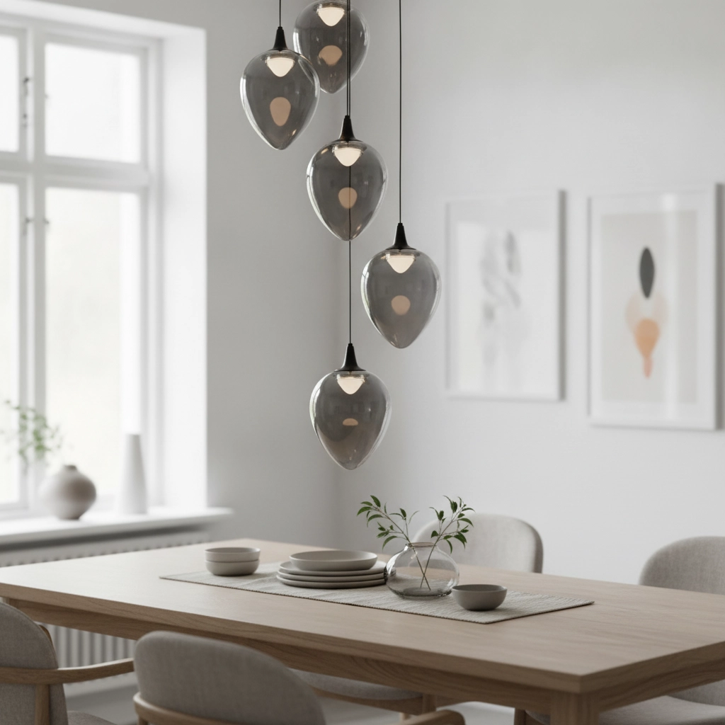 Hanglamp Nali 5-lichts smoke glas