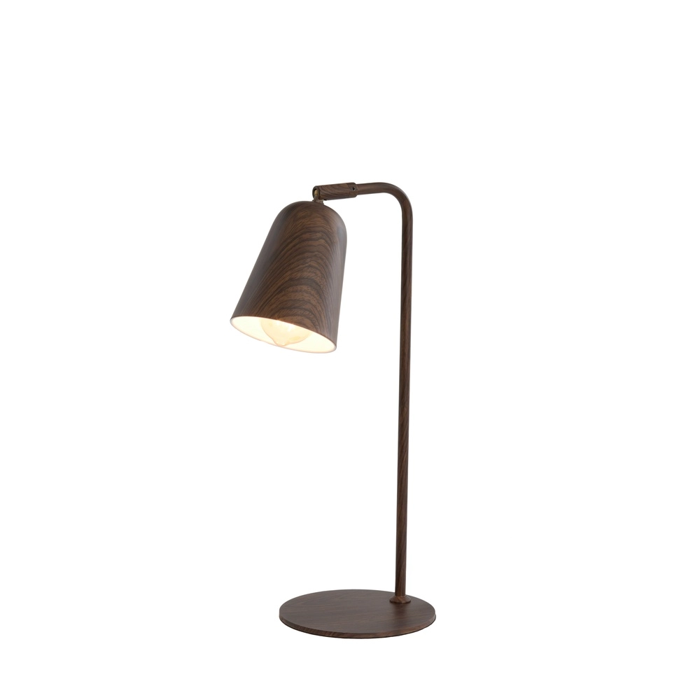 Bureaulamp Salomo met walnoot houtlook Light & Living 8717807757137