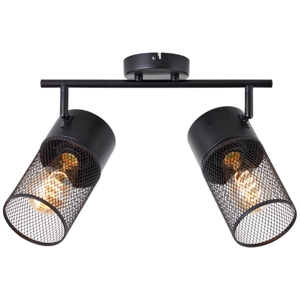 Zwarte plafondlamp Kamolo 2x E27