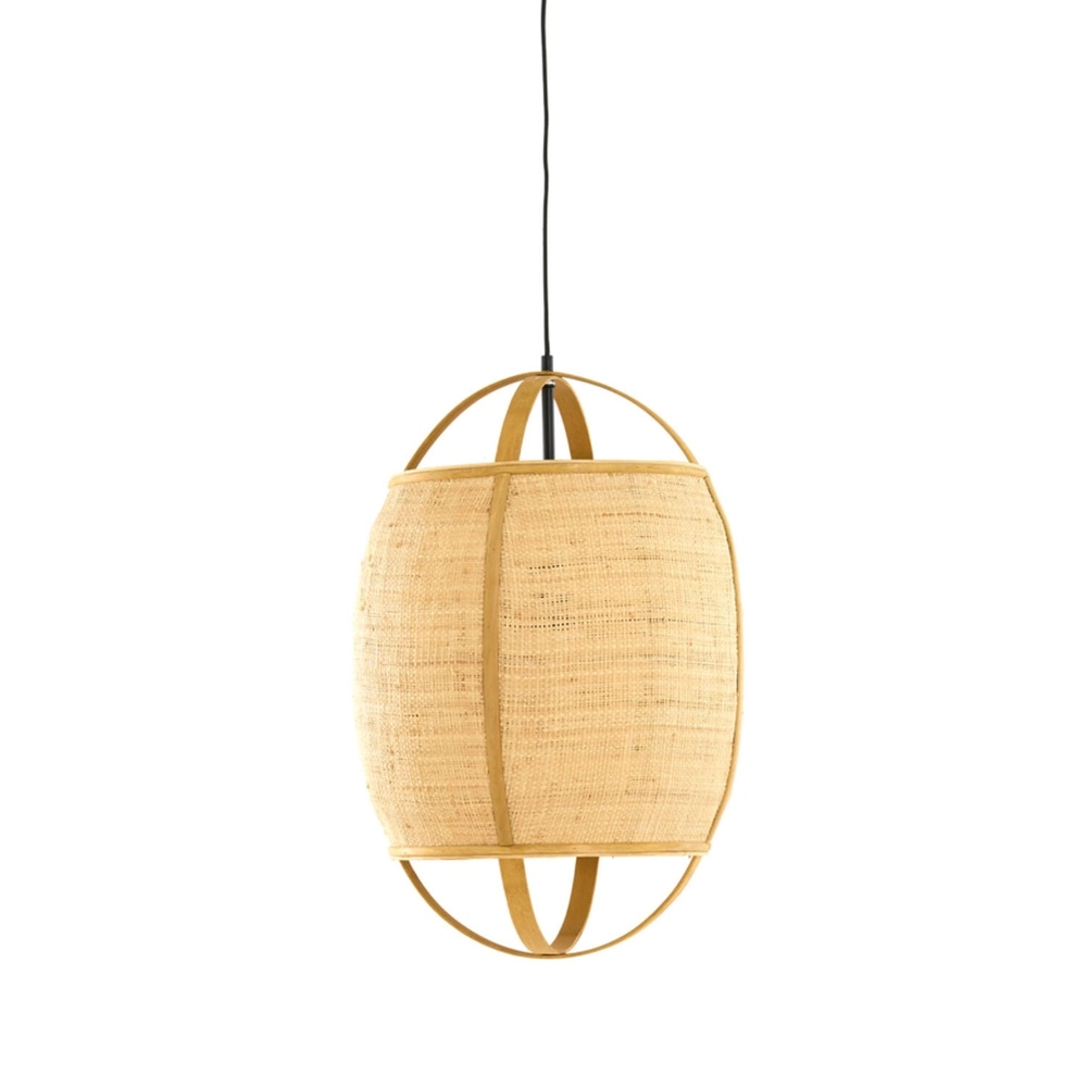 Landelijke hanglamp Bozona licht bruin Ø 38,5cm