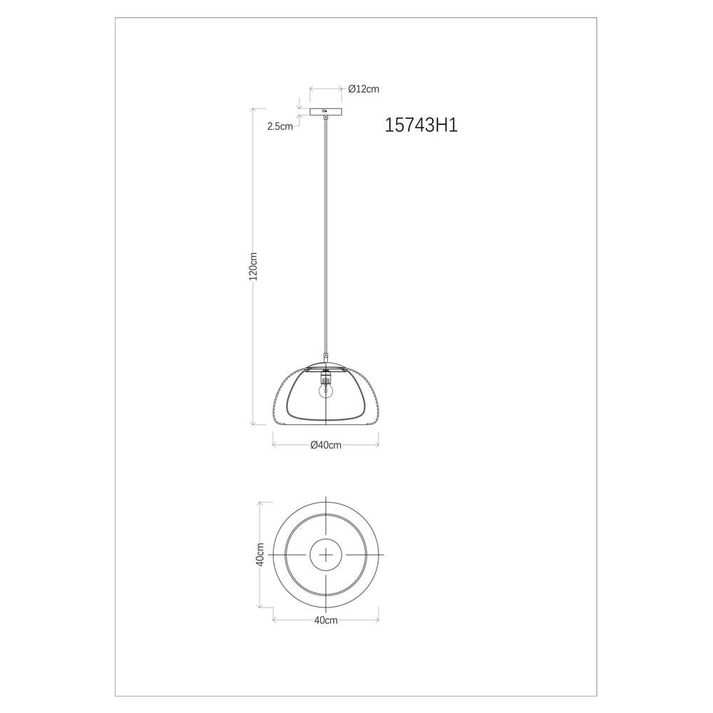 Design hanglamp Jella enkel Ø 40cm Globo 9007371449903