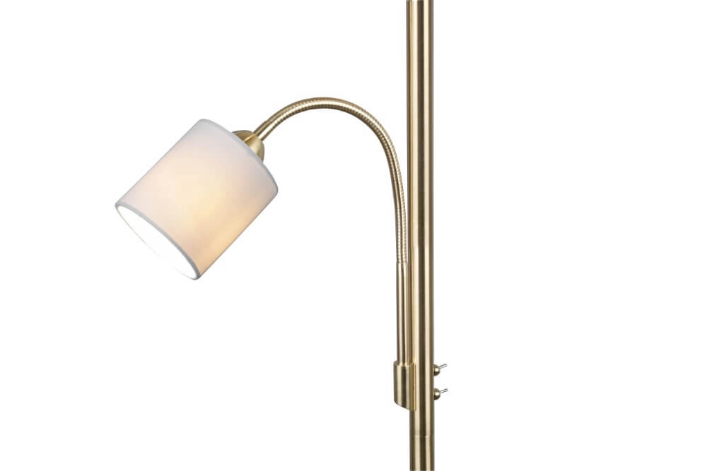 Vloerlamp Hotel messingfarbig Trio 4017807494556