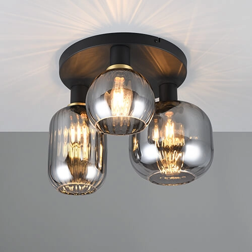 Trendy plafondlamp Diva met smoke glas
