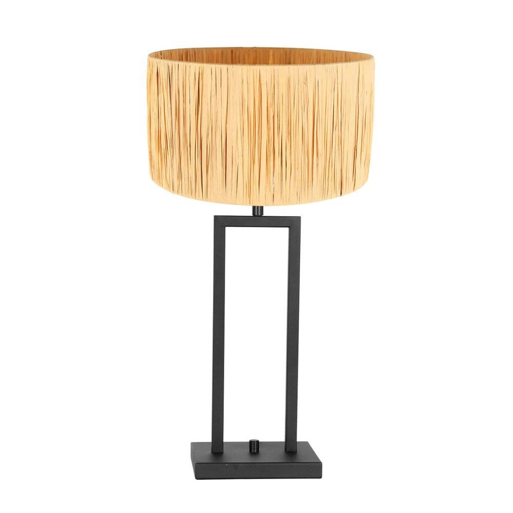 Tafellamp Stang zwart met strokleurige kap