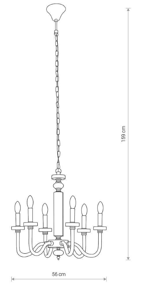 Kroonluchter Hampton Ø 56cm Lyora 5903139815499