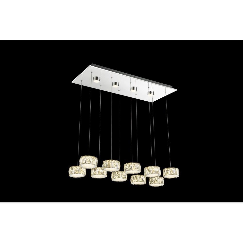 10-lichts hanglamp Amur chroom Globo 9007371345069