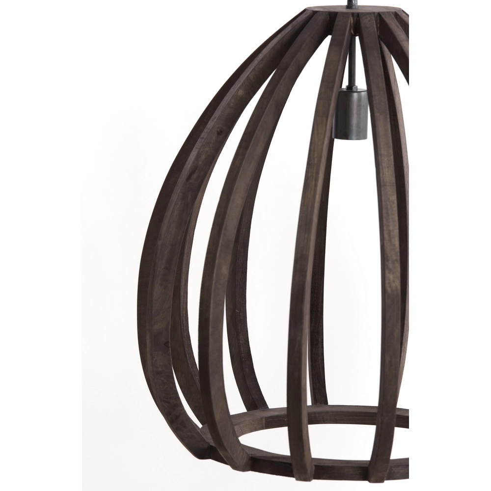 Houten hanglamp Barsia Ø 40cm - walnoot kleur Light & Living 8717807701031