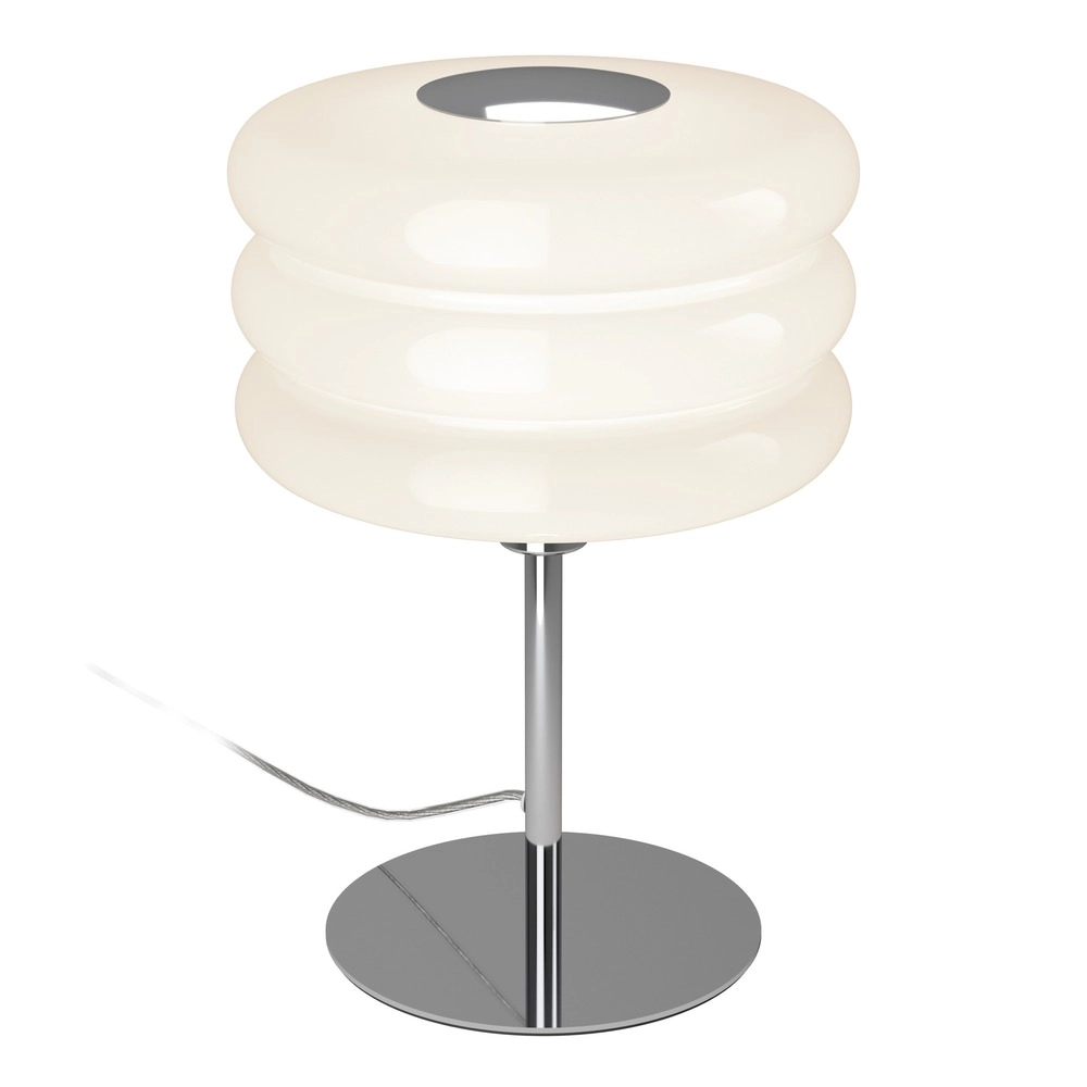 Design tafellamp Tortora chroom met wit Ø 20cm