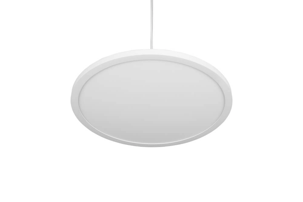 Witte strakke hanglamp Tray Ø 40cm Trio 4017807537956
