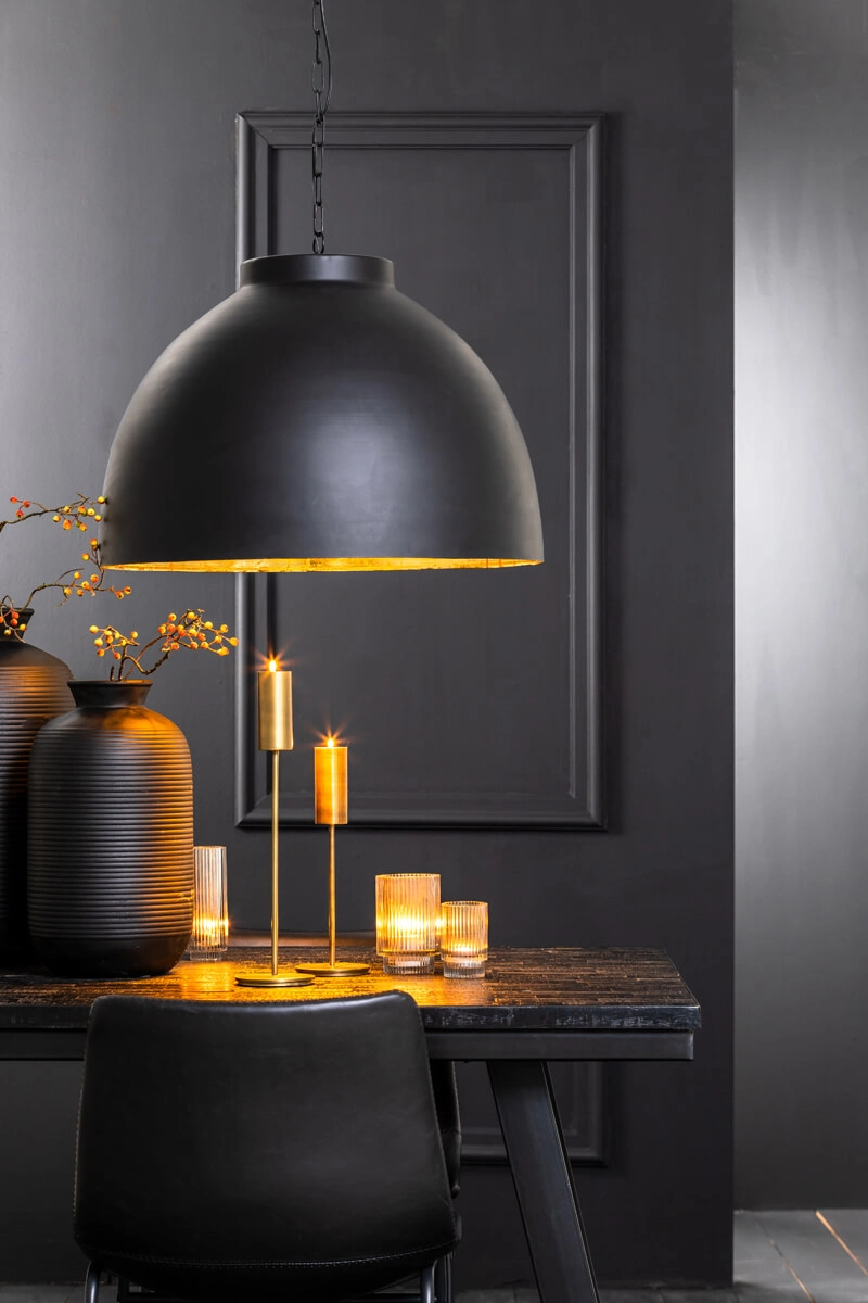 Landelijke hanglamp Kylie zwart Ø 60cm