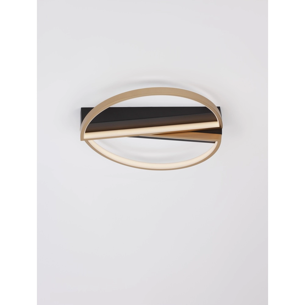 Design plafondlamp Elize zwart met goud Ø 43,2cm